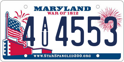 MD license plate 4AU4553