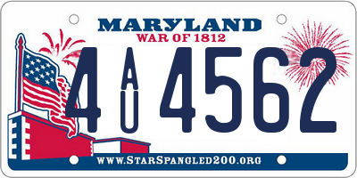 MD license plate 4AU4562