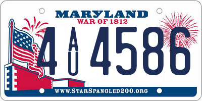 MD license plate 4AU4586