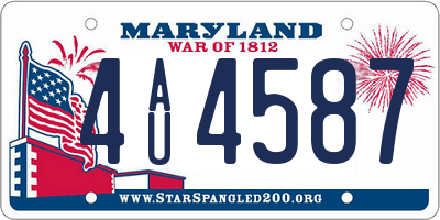MD license plate 4AU4587