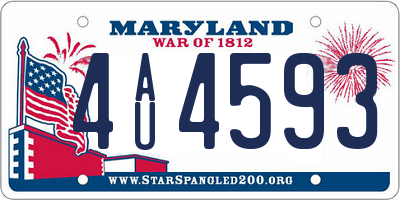 MD license plate 4AU4593
