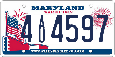 MD license plate 4AU4597