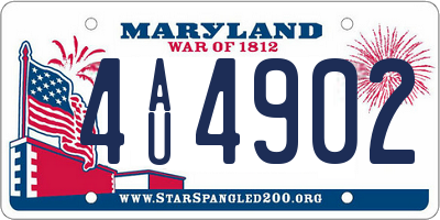 MD license plate 4AU4902