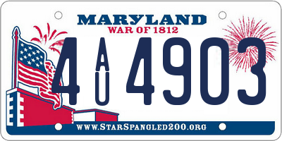 MD license plate 4AU4903