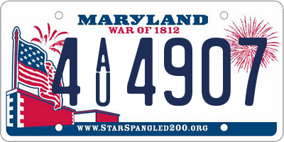 MD license plate 4AU4907