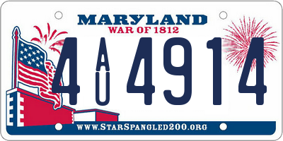 MD license plate 4AU4914