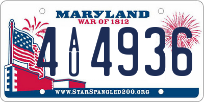MD license plate 4AU4936