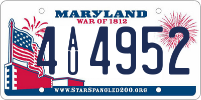 MD license plate 4AU4952