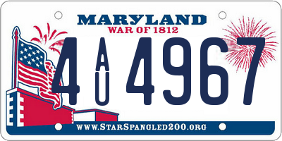 MD license plate 4AU4967