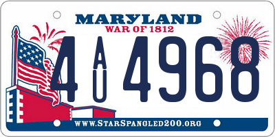 MD license plate 4AU4968