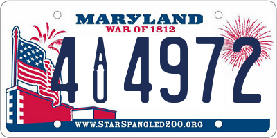 MD license plate 4AU4972