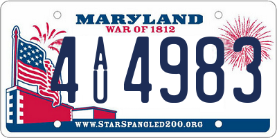 MD license plate 4AU4983