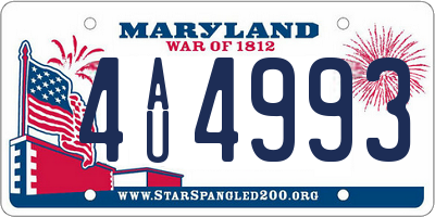 MD license plate 4AU4993