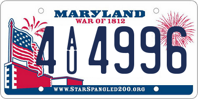 MD license plate 4AU4996