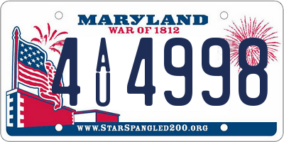 MD license plate 4AU4998