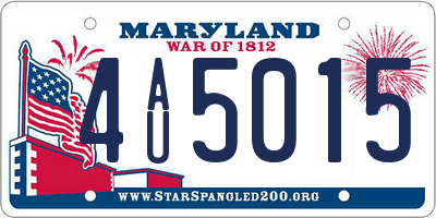 MD license plate 4AU5015