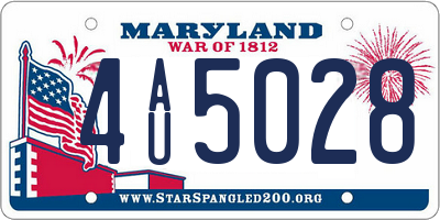 MD license plate 4AU5028