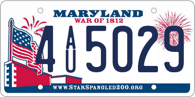 MD license plate 4AU5029