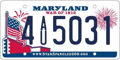 MD license plate 4AU5031