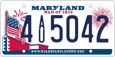 MD license plate 4AU5042