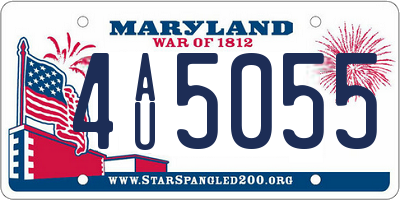 MD license plate 4AU5055