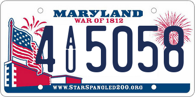 MD license plate 4AU5058