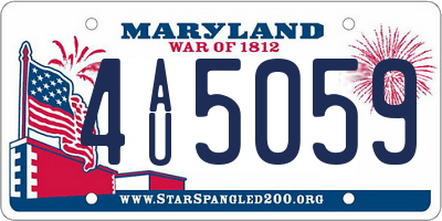 MD license plate 4AU5059