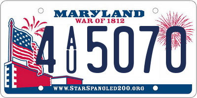 MD license plate 4AU5070