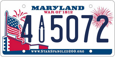 MD license plate 4AU5072