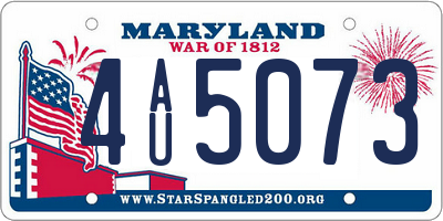 MD license plate 4AU5073