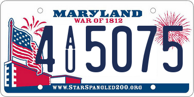 MD license plate 4AU5075