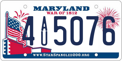 MD license plate 4AU5076