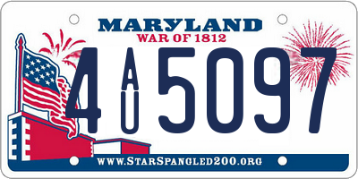 MD license plate 4AU5097