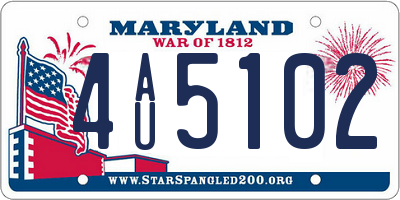 MD license plate 4AU5102