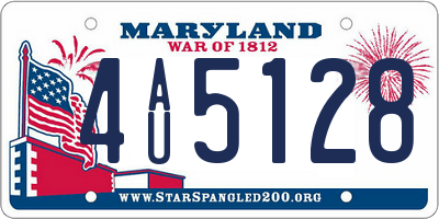 MD license plate 4AU5128