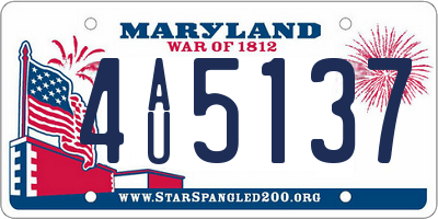 MD license plate 4AU5137