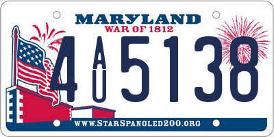 MD license plate 4AU5138