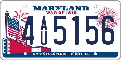 MD license plate 4AU5156