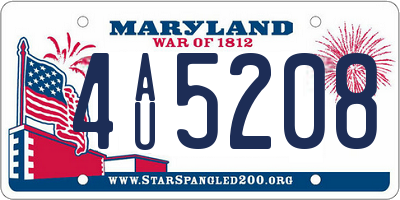 MD license plate 4AU5208