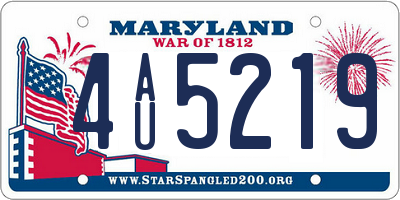 MD license plate 4AU5219