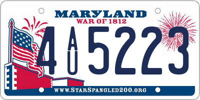 MD license plate 4AU5223