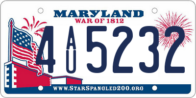 MD license plate 4AU5232