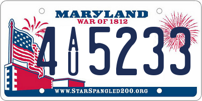 MD license plate 4AU5233