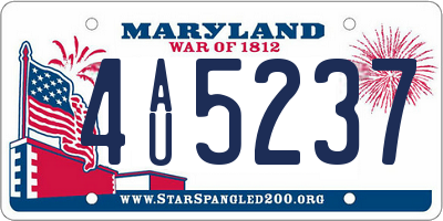 MD license plate 4AU5237