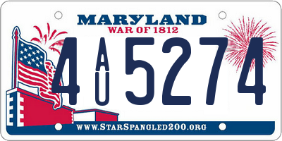 MD license plate 4AU5274