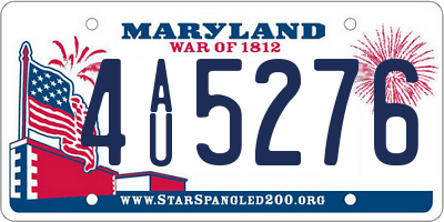 MD license plate 4AU5276