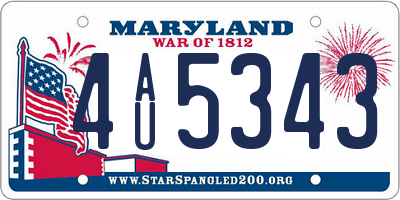 MD license plate 4AU5343