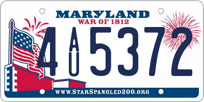 MD license plate 4AU5372