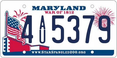 MD license plate 4AU5379