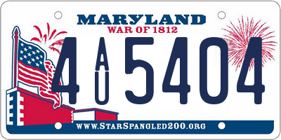 MD license plate 4AU5404